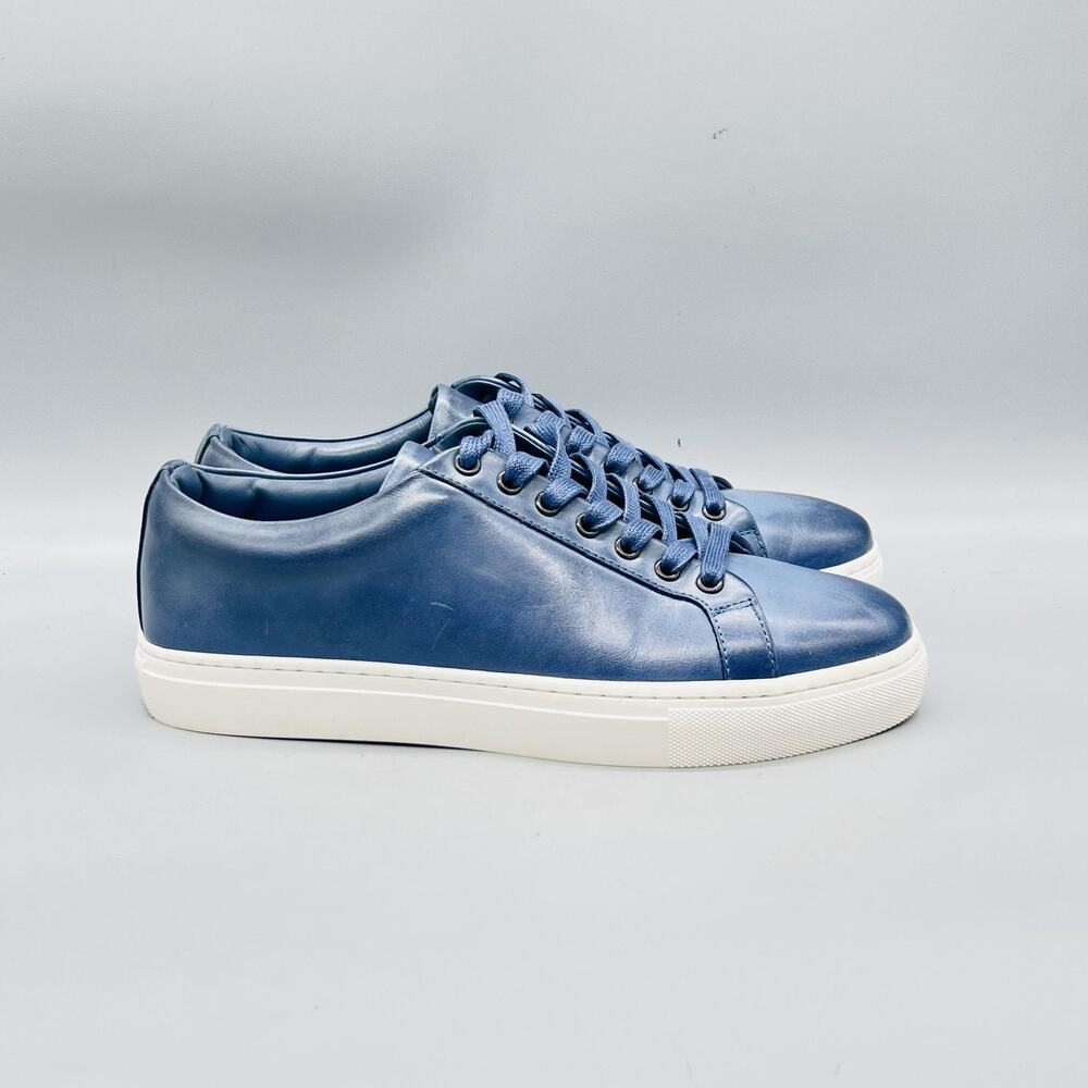 Thursday Shoes Womens 8.5 Blue Leather Everyday Low Top Sneakers Comfort Casual